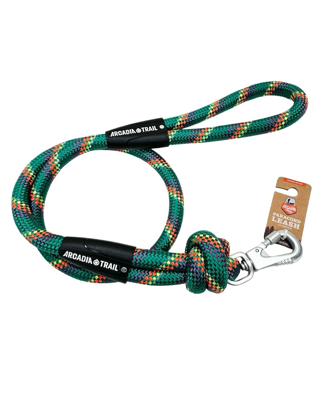 Arcadia Trail Green Paracord Dog Leash 4ft Heavy Duty Durable Nylon NWT